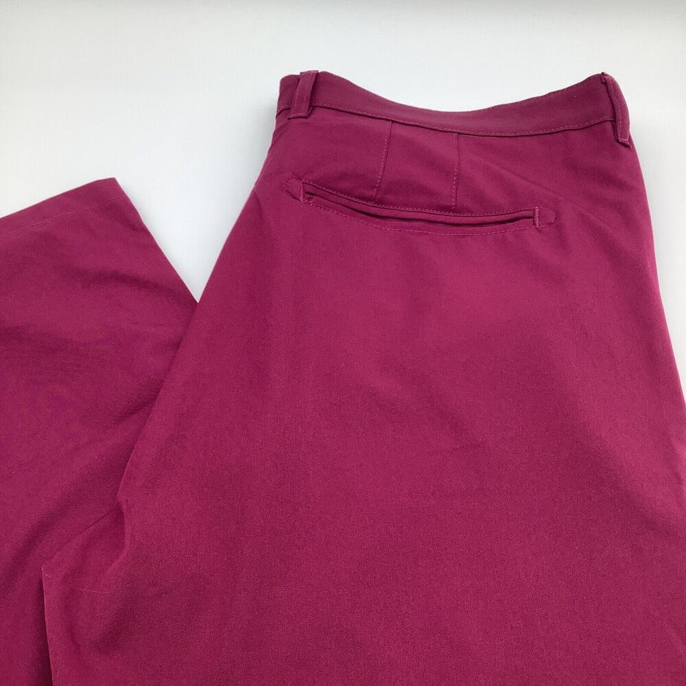 Mister New York Mens Slim Fit Technical‎ Pants Burgundy Size 38 x 32 NWT